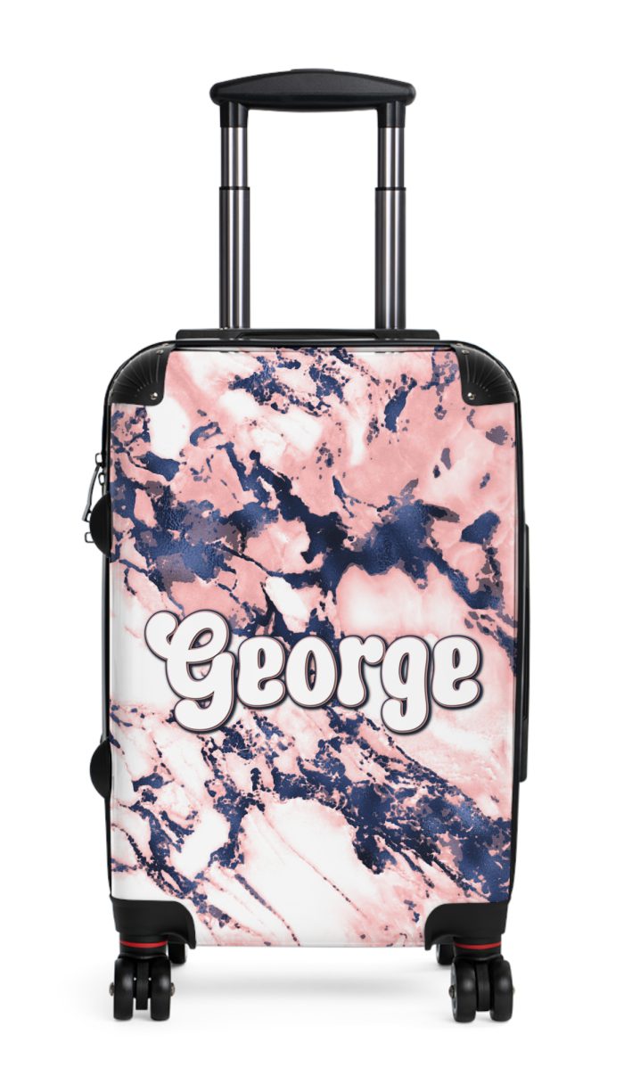 Custom Marble Suitcase - A personalized suitcase adorned with an elegant marble-themed design, perfect for travelers who want to add a touch of luxury to their luggage.