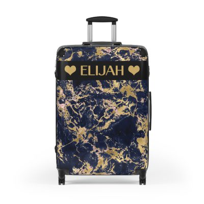 Custom Marble Suitcase - A personalized suitcase adorned with an elegant marble-themed design, perfect for travelers who want to add a touch of luxury to their luggage.