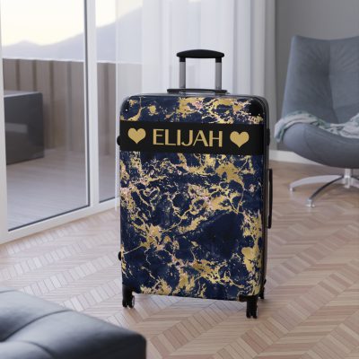 Custom Marble Suitcase - A personalized suitcase adorned with an elegant marble-themed design, perfect for travelers who want to add a touch of luxury to their luggage.