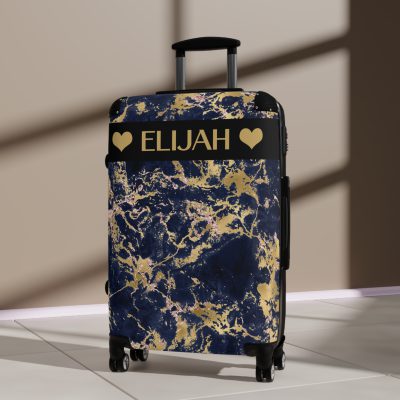 Custom Marble Suitcase - A personalized suitcase adorned with an elegant marble-themed design, perfect for travelers who want to add a touch of luxury to their luggage.