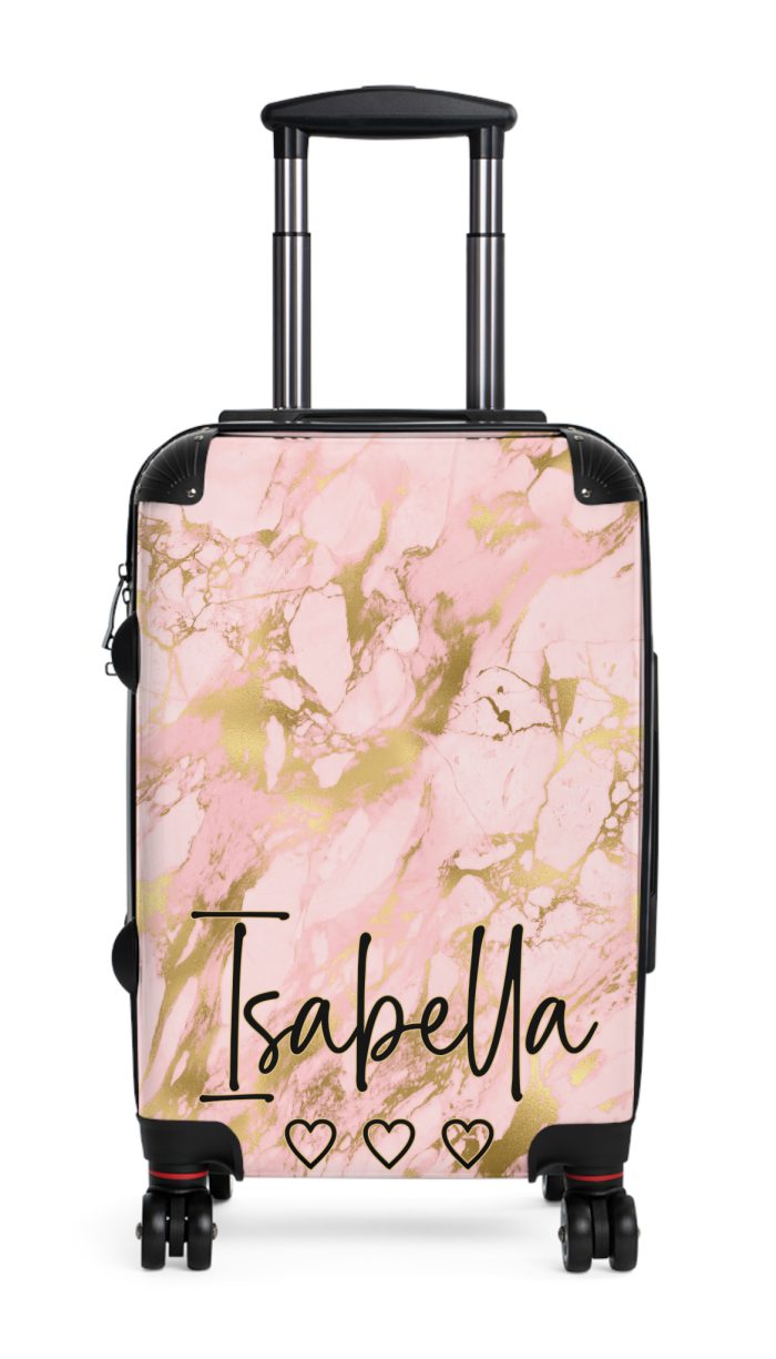 Custom Marble Suitcase - A personalized suitcase adorned with an elegant marble-themed design, perfect for travelers who want to add a touch of luxury to their luggage.