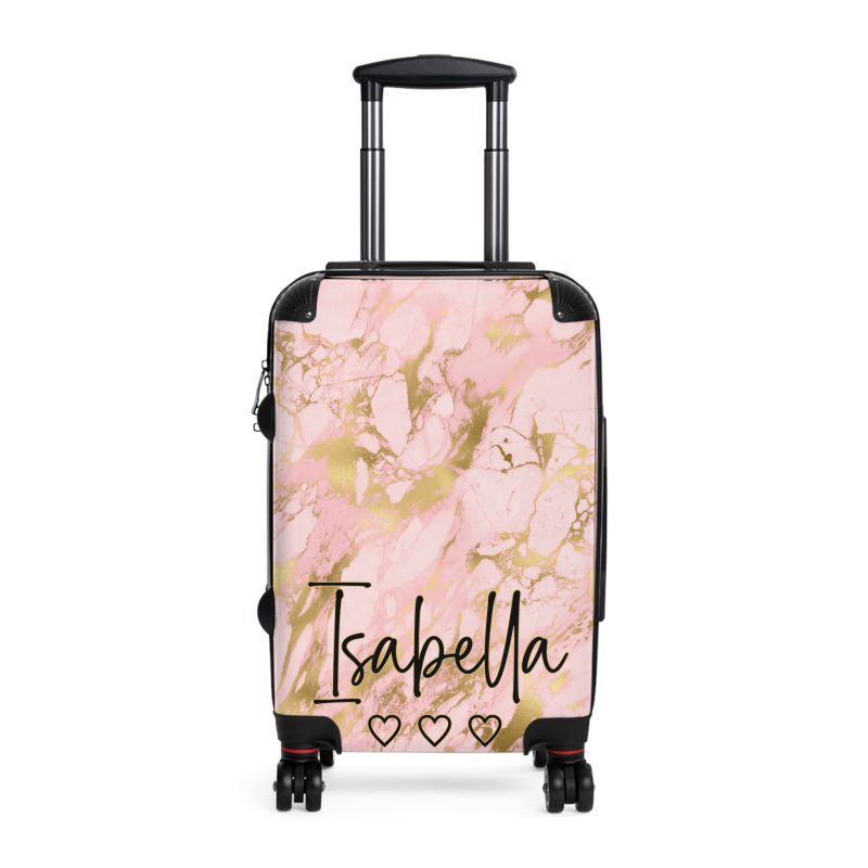 Custom Marble Suitcase - A personalized suitcase adorned with an elegant marble-themed design, perfect for travelers who want to add a touch of luxury to their luggage.