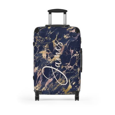 Custom Marble Suitcase - A personalized suitcase adorned with an elegant marble-themed design, perfect for travelers who want to add a touch of luxury to their luggage.