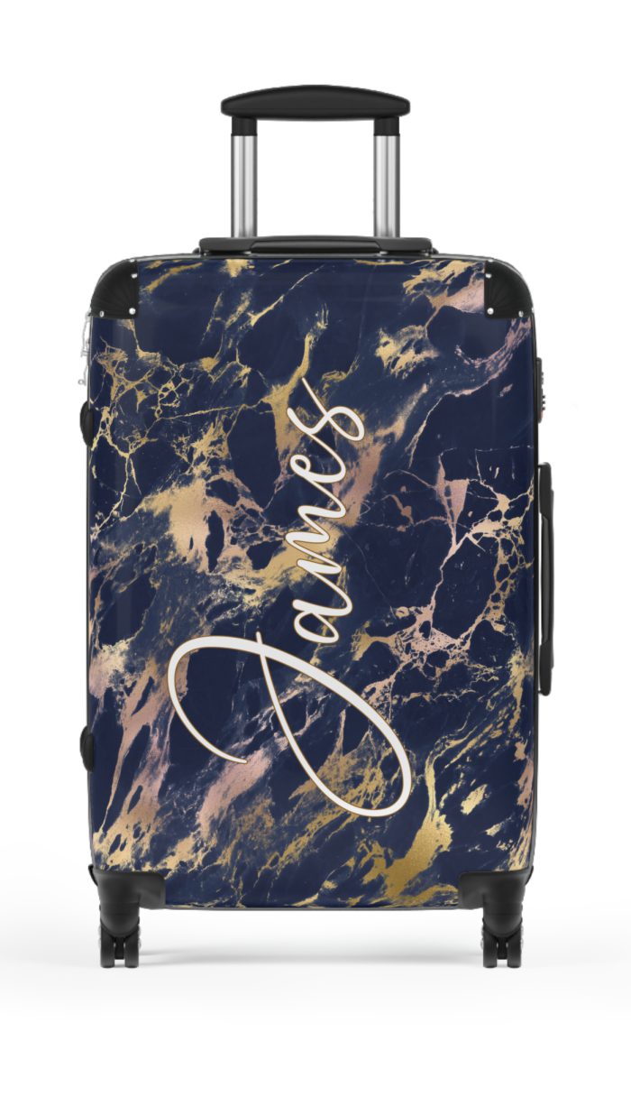 Custom Marble Suitcase - A personalized suitcase adorned with an elegant marble-themed design, perfect for travelers who want to add a touch of luxury to their luggage.