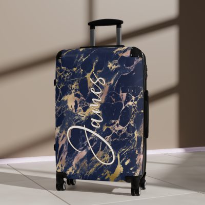 Custom Marble Suitcase - A personalized suitcase adorned with an elegant marble-themed design, perfect for travelers who want to add a touch of luxury to their luggage.