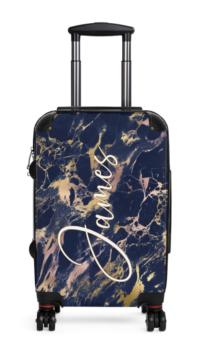 Custom Marble Suitcase - A personalized suitcase adorned with an elegant marble-themed design, perfect for travelers who want to add a touch of luxury to their luggage.