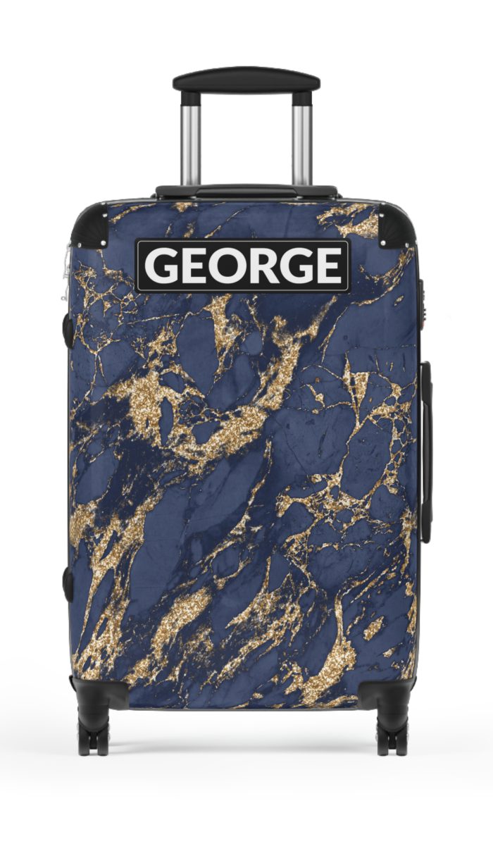 Custom Marble Suitcase - A personalized suitcase adorned with an elegant marble-themed design, perfect for travelers who want to add a touch of luxury to their luggage.