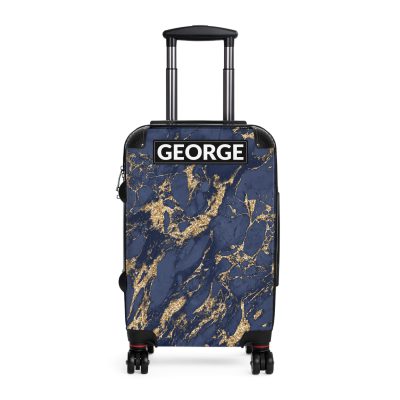 Custom Marble Suitcase - A personalized suitcase adorned with an elegant marble-themed design, perfect for travelers who want to add a touch of luxury to their luggage.