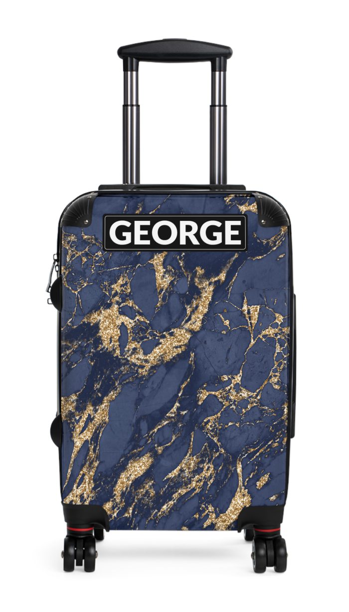 Custom Marble Suitcase - A personalized suitcase adorned with an elegant marble-themed design, perfect for travelers who want to add a touch of luxury to their luggage.