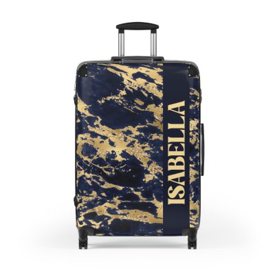 Custom Marble Suitcase - A personalized suitcase adorned with an elegant marble-themed design, perfect for travelers who want to add a touch of luxury to their luggage.