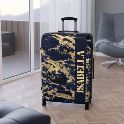 Custom Marble Suitcase - A personalized suitcase adorned with an elegant marble-themed design, perfect for travelers who want to add a touch of luxury to their luggage.