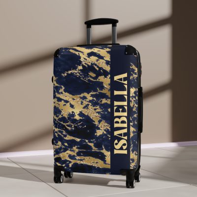 Custom Marble Suitcase - A personalized suitcase adorned with an elegant marble-themed design, perfect for travelers who want to add a touch of luxury to their luggage.