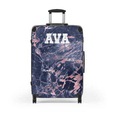 Custom Marble Suitcase - A personalized suitcase adorned with an elegant marble-themed design, perfect for travelers who want to add a touch of luxury to their luggage.