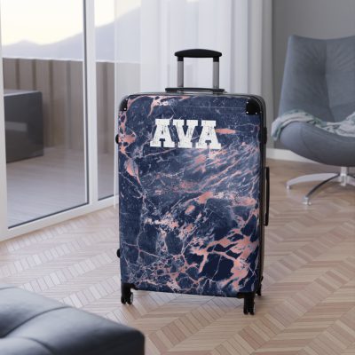 Custom Marble Suitcase - A personalized suitcase adorned with an elegant marble-themed design, perfect for travelers who want to add a touch of luxury to their luggage.