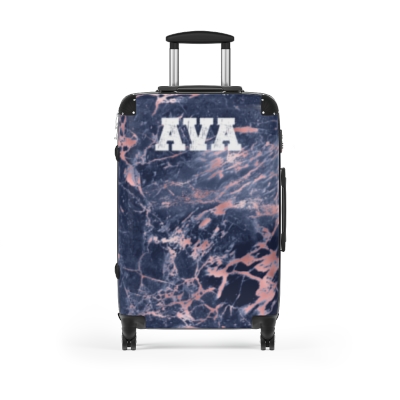 Custom Marble Suitcase - A personalized suitcase adorned with an elegant marble-themed design, perfect for travelers who want to add a touch of luxury to their luggage.