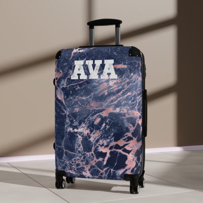 Custom Marble Suitcase - A personalized suitcase adorned with an elegant marble-themed design, perfect for travelers who want to add a touch of luxury to their luggage.