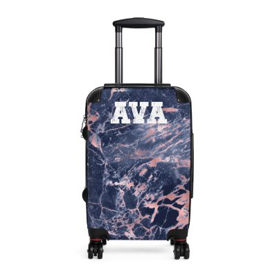 Custom Marble Suitcase - A personalized suitcase adorned with an elegant marble-themed design, perfect for travelers who want to add a touch of luxury to their luggage.