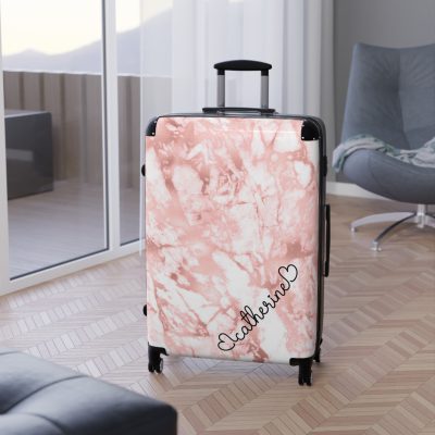 Custom Marble Suitcase - A personalized suitcase adorned with an elegant marble-themed design, perfect for travelers who want to add a touch of luxury to their luggage.