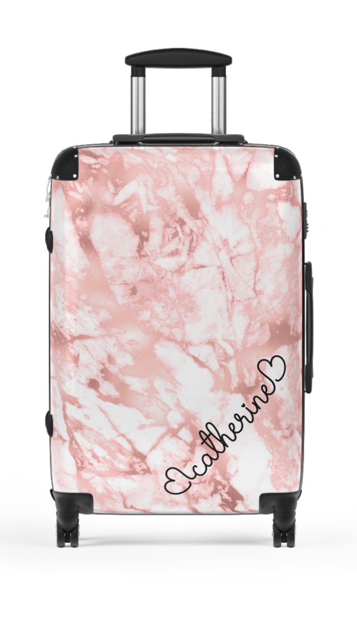 Custom Marble Suitcase - A personalized suitcase adorned with an elegant marble-themed design, perfect for travelers who want to add a touch of luxury to their luggage.