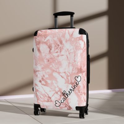 Custom Marble Suitcase - A personalized suitcase adorned with an elegant marble-themed design, perfect for travelers who want to add a touch of luxury to their luggage.