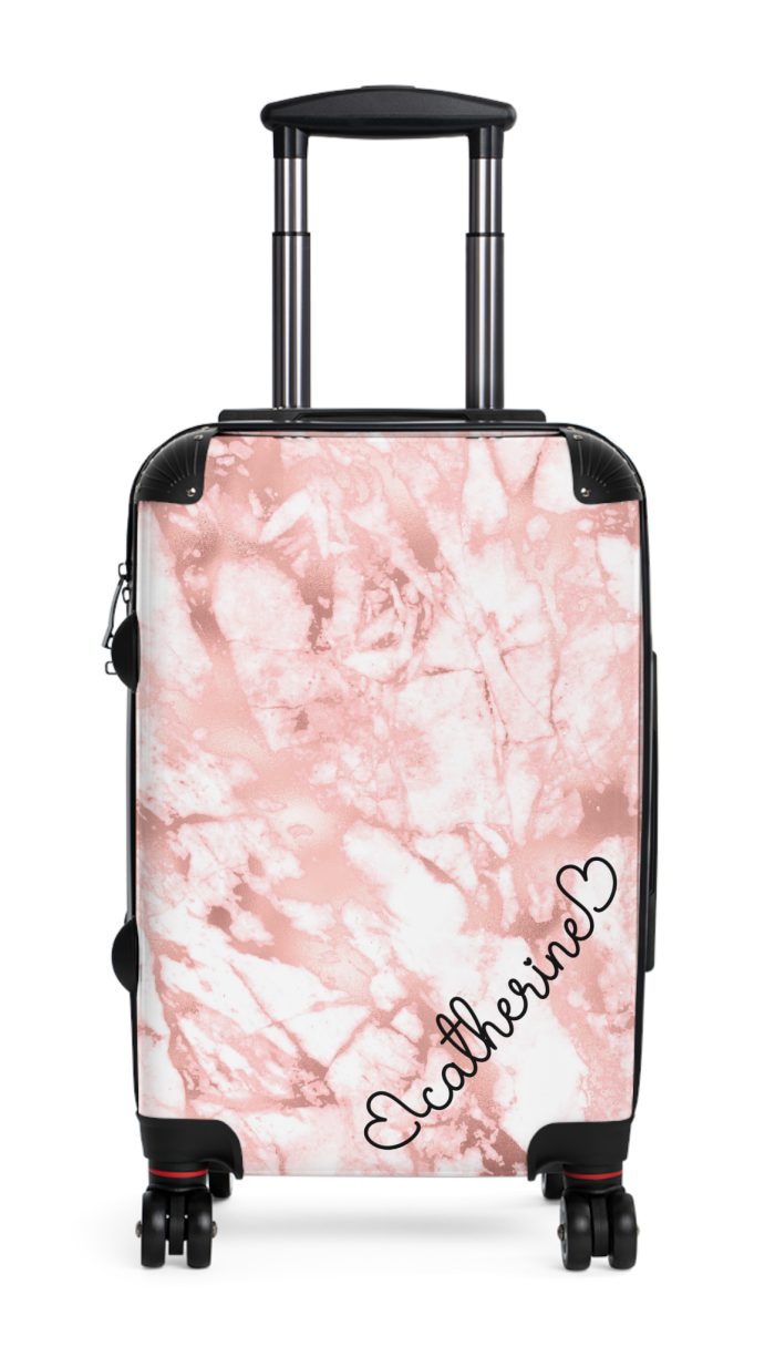 Custom Marble Suitcase - A personalized suitcase adorned with an elegant marble-themed design, perfect for travelers who want to add a touch of luxury to their luggage.