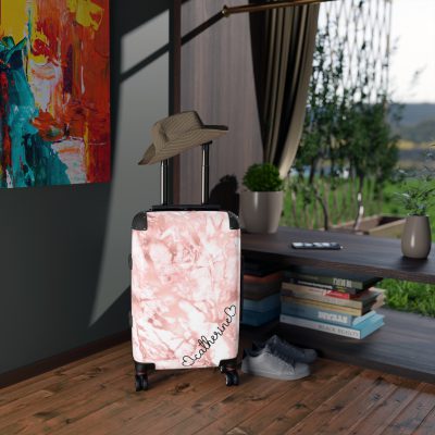 Custom Marble Suitcase - A personalized suitcase adorned with an elegant marble-themed design, perfect for travelers who want to add a touch of luxury to their luggage.