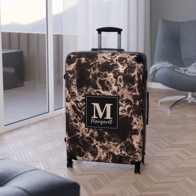 Custom Marble Suitcase - A personalized suitcase adorned with an elegant marble-themed design, perfect for travelers who want to add a touch of luxury to their luggage.