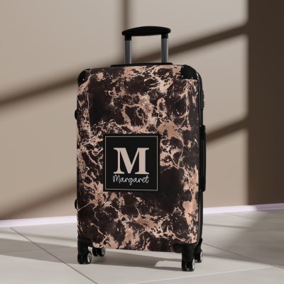 Custom Marble Suitcase - A personalized suitcase adorned with an elegant marble-themed design, perfect for travelers who want to add a touch of luxury to their luggage.