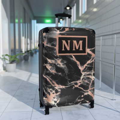 Custom Marble Suitcase - A personalized suitcase adorned with an elegant marble-themed design, perfect for travelers who want to add a touch of luxury to their luggage.