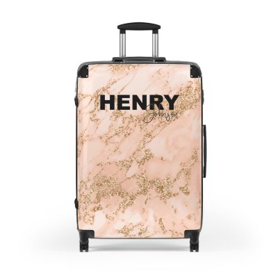 Custom Marble Suitcase - A personalized suitcase adorned with an elegant marble-themed design, perfect for travelers who want to add a touch of luxury to their luggage.