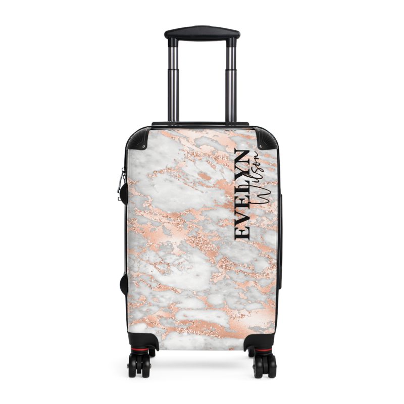 Custom Marble Suitcase - A personalized suitcase adorned with an elegant marble-themed design, perfect for travelers who want to add a touch of luxury to their luggage.