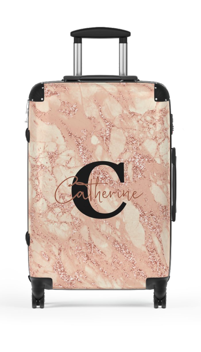 Custom Marble Suitcase - A personalized suitcase adorned with an elegant marble-themed design, perfect for travelers who want to add a touch of luxury to their luggage.