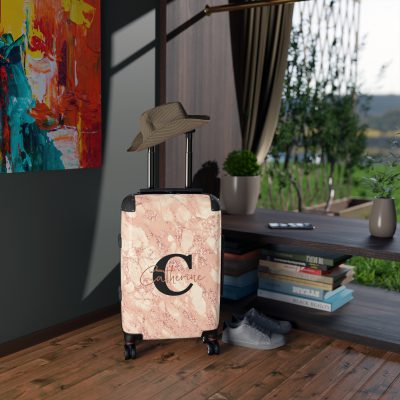 Custom Marble Suitcase - A personalized suitcase adorned with an elegant marble-themed design, perfect for travelers who want to add a touch of luxury to their luggage.