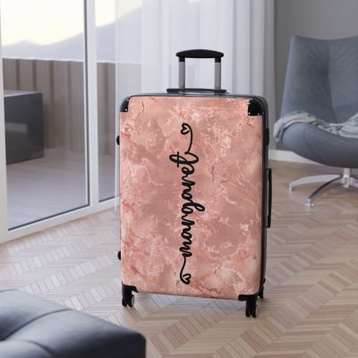 Custom Marble Suitcase - A personalized suitcase adorned with an elegant marble-themed design, perfect for travelers who want to add a touch of luxury to their luggage.