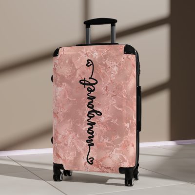 Custom Marble Suitcase - A personalized suitcase adorned with an elegant marble-themed design, perfect for travelers who want to add a touch of luxury to their luggage.