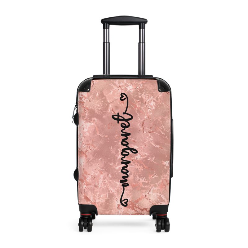 Custom Marble Suitcase - A personalized suitcase adorned with an elegant marble-themed design, perfect for travelers who want to add a touch of luxury to their luggage.