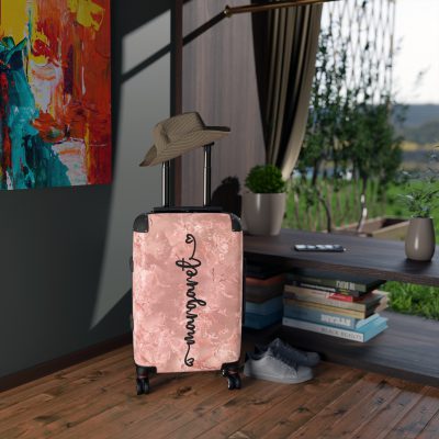 Custom Marble Suitcase - A personalized suitcase adorned with an elegant marble-themed design, perfect for travelers who want to add a touch of luxury to their luggage.