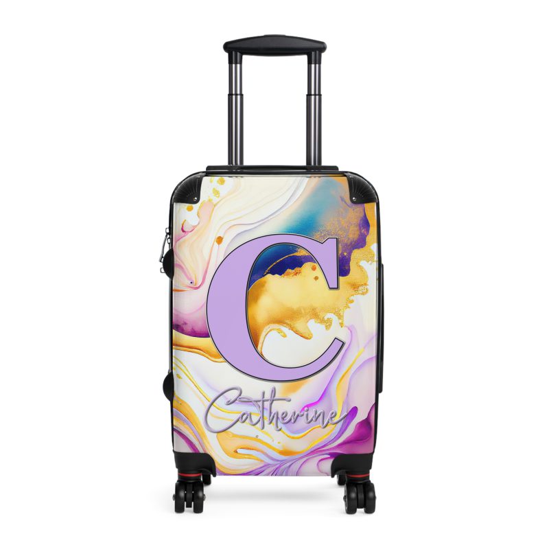 Custom Marble Suitcase - A personalized suitcase adorned with an elegant marble-themed design, perfect for travelers who want to add a touch of luxury to their luggage.