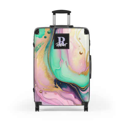 Custom Marble Suitcase - A personalized suitcase adorned with an elegant marble-themed design, perfect for travelers who want to add a touch of luxury to their luggage.