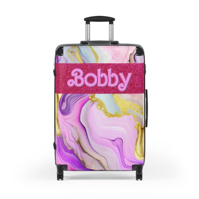 Custom Marble Suitcase - A personalized suitcase adorned with an elegant marble-themed design, perfect for travelers who want to add a touch of luxury to their luggage.