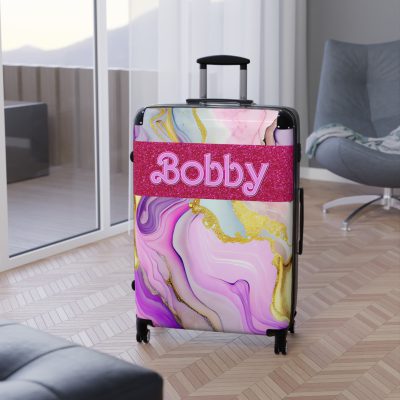 Custom Marble Suitcase - A personalized suitcase adorned with an elegant marble-themed design, perfect for travelers who want to add a touch of luxury to their luggage.