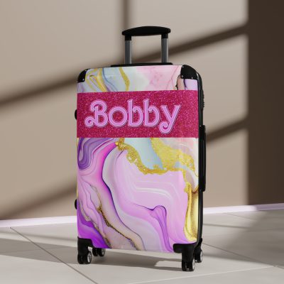 Custom Marble Suitcase - A personalized suitcase adorned with an elegant marble-themed design, perfect for travelers who want to add a touch of luxury to their luggage.