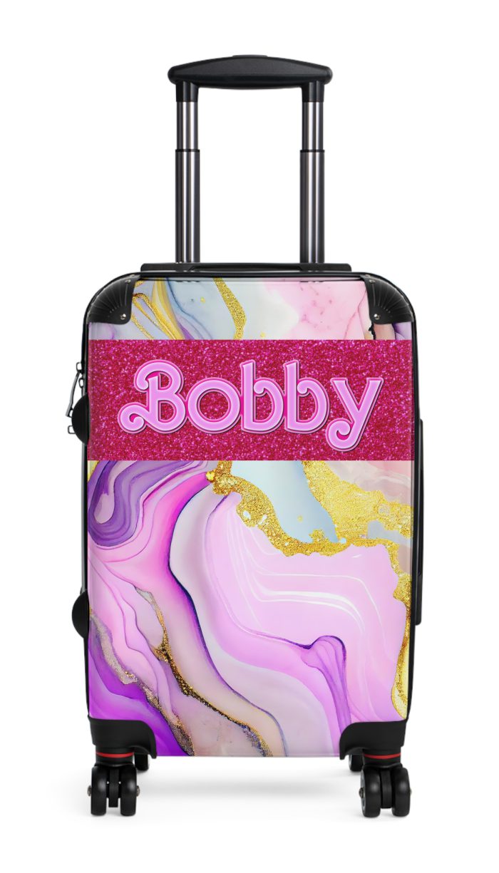 Custom Marble Suitcase - A personalized suitcase adorned with an elegant marble-themed design, perfect for travelers who want to add a touch of luxury to their luggage.