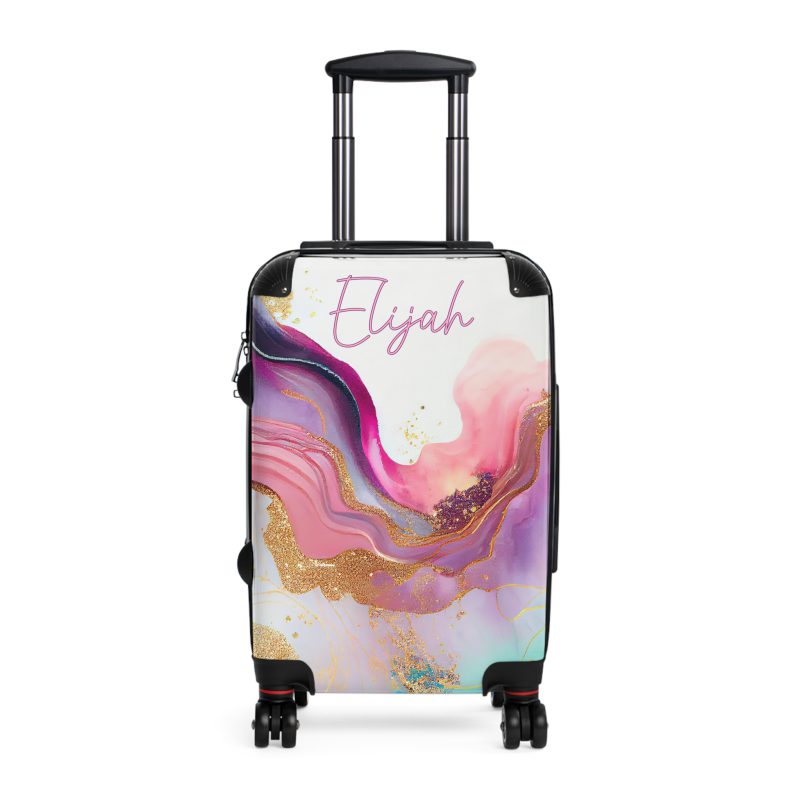 Custom Marble Suitcase - A personalized suitcase adorned with an elegant marble-themed design, perfect for travelers who want to add a touch of luxury to their luggage.