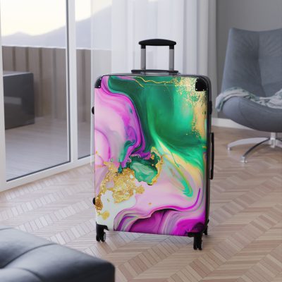 Marble Suitcase - A stylish luggage featuring an elegant marble design, perfect for travelers who appreciate timeless luxury.