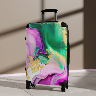 Marble Suitcase - A stylish luggage featuring an elegant marble design, perfect for travelers who appreciate timeless luxury.