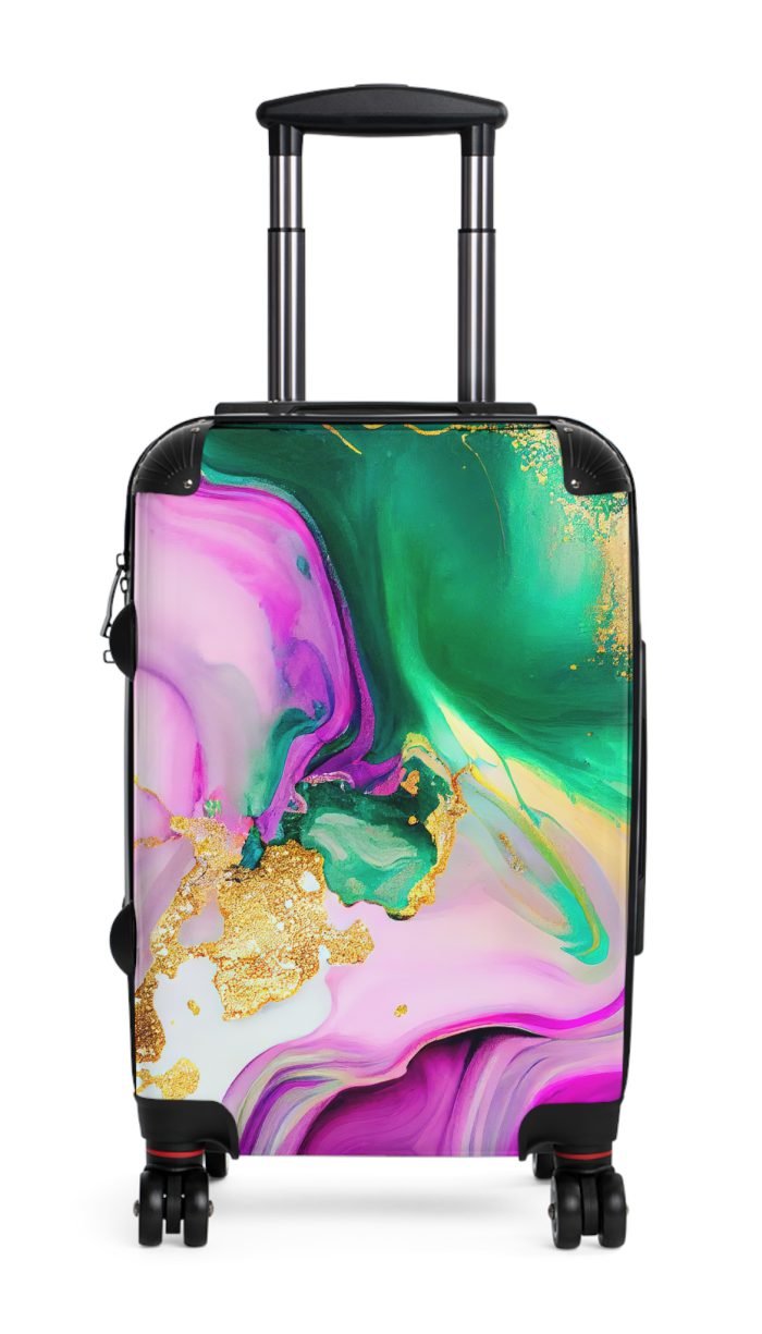 Marble Suitcase - A stylish luggage featuring an elegant marble design, perfect for travelers who appreciate timeless luxury.