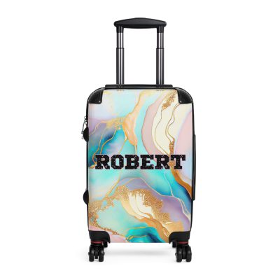 Custom Marble Suitcase - A personalized suitcase adorned with an elegant marble-themed design, perfect for travelers who want to add a touch of luxury to their luggage.