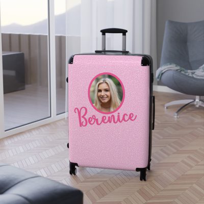 Custom Pink Glitter Suitcase - Sparkling Personalized Luggage