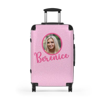 Custom Pink Glitter Suitcase - Sparkling Personalized Luggage